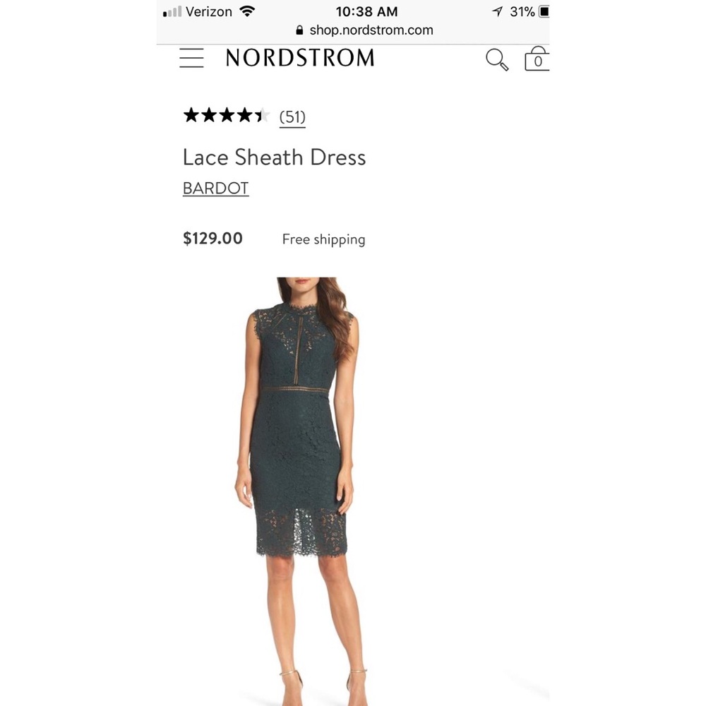 Bardot Lace Sheath Dress